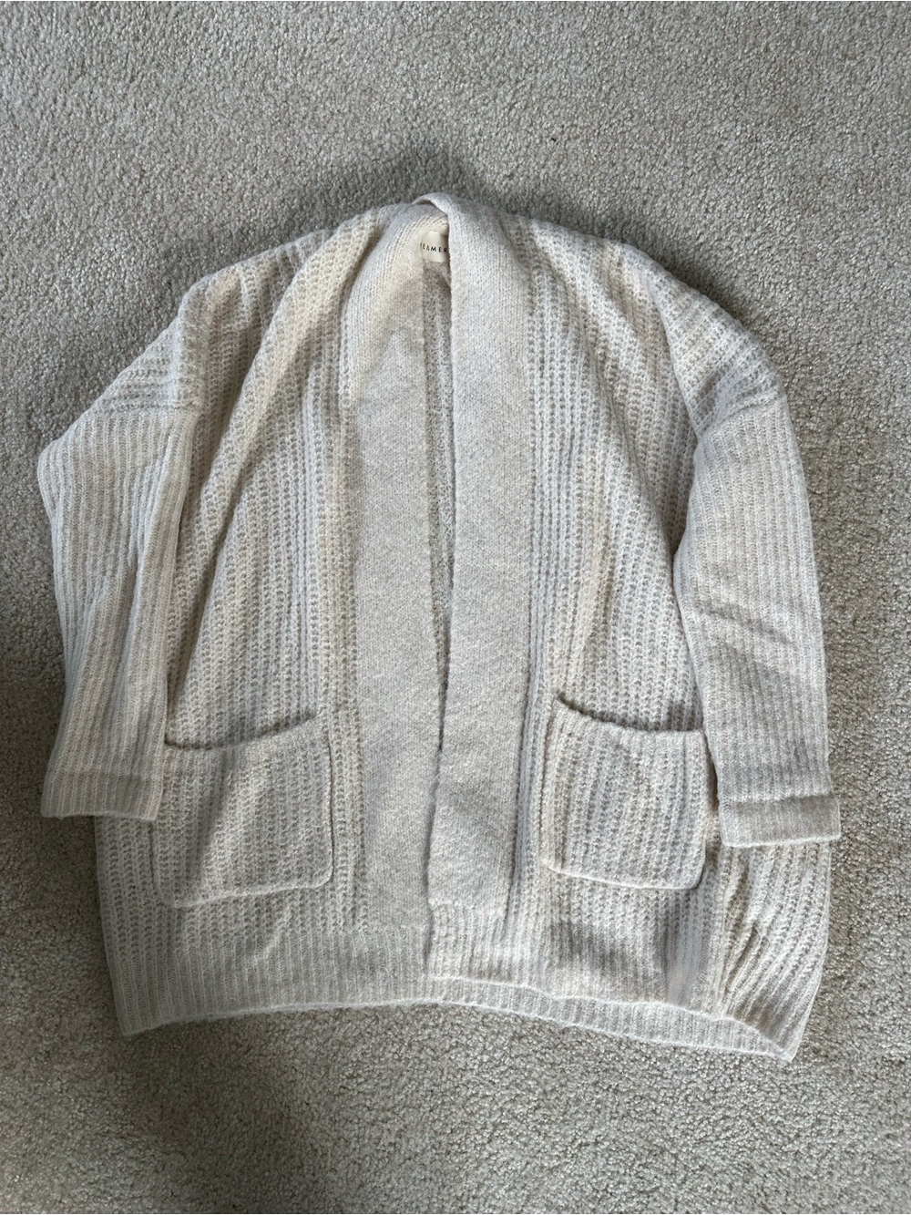 Dreamers by Debut Rib Knit Open Cardigan (XS)